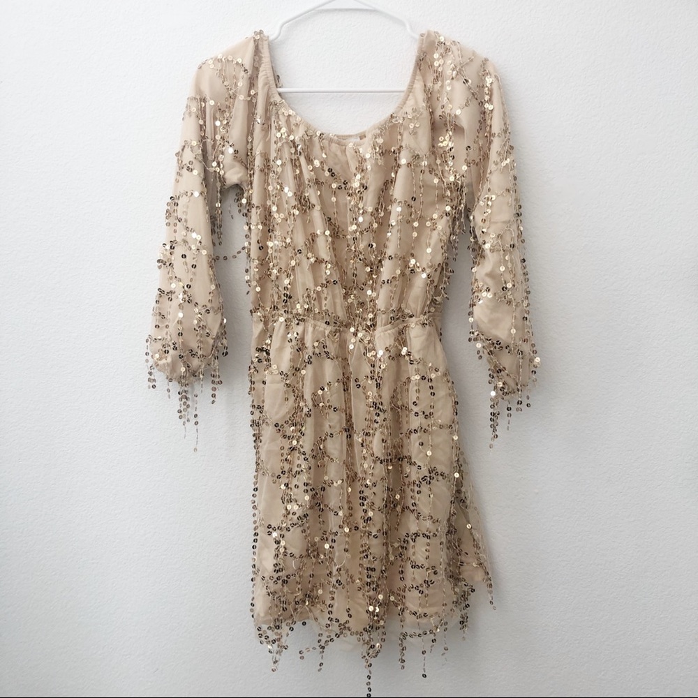 L’atiste Gold Sequin mini dress